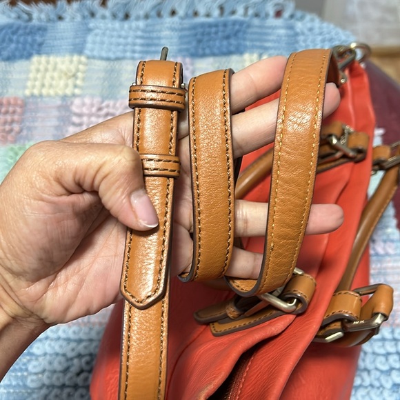 Authentic  Soft Leather MCM  Orange 2 way bag - Picture 9 of 16